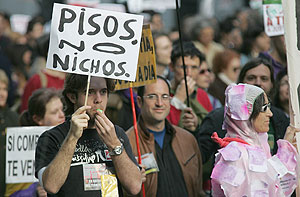 Manifestantes en la concentracin de Madrid. (Foto: EFE)