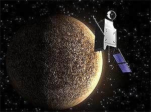 Una reconstruccin de la nave orbitando Mercurio. (Foto: ESA)