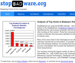 Pgina de inicio de StopBadware.org.