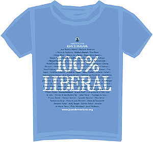 Camiseta liberal que vende el Instituto Juan de Mariana.