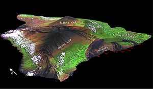 Imagen tomada por satlite del Manua Loa, en Hawai. (Foto. Science)