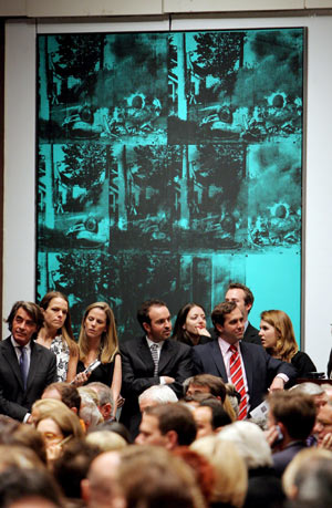 La obra 'Choque de automvil verde', se subasta en Christie's. (Foto EFE)