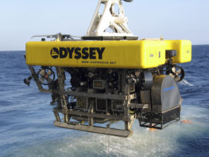 Vehculo de la compaa 'Odyssey' utilizado para recuperar el tesoro. (Foto: EFE)