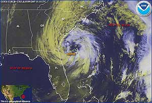 Imagen de 'Andrea', primera tormenta subtropical del ao. (Foto: NOAA)