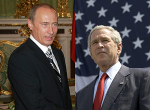 Vladimir Putin y George Bush. (Fotos: AP/EFE)