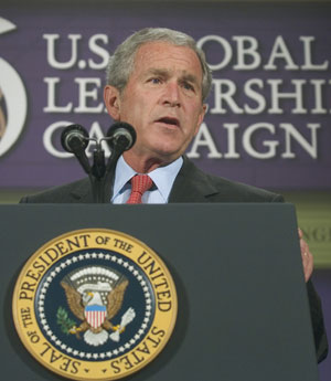 Bush, en un momento del discurso. (Foto: AFP)