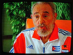 Fidel Castro en un momento de la entrevista. (Foto: EFE)