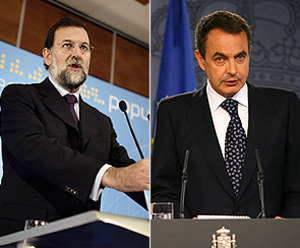 Zapatero (dcha.) y Rajoy, en sus valoraciones sobre el comunicado de ETA. (Fotos: EFE)