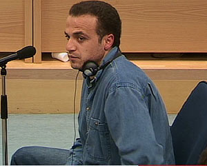 Hamid Ahmidan, primo de 'El Chino', durante su declaracin ante el tribunal, el pasado mes de febrero. (Foto: LaOtra)
