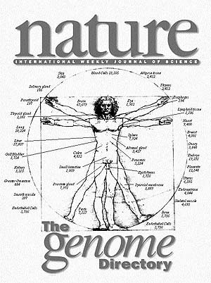 Portada de la revista Nature en la que se publicaba el primer atlas gentico del hombre. (Foto: NATURE/EL MUNDO)