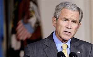 Bush, durante su rueda de prensa. (Foto: AP)