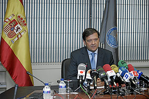 Rueda de prensa del director del CNI, Alberto Saiz. (Foto: Carlos Barajas)