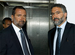 El Jefe de la Polica, Francesco Gratteri y Renato Cortese antes de la cumbre antimafia. (Foto: AFP)