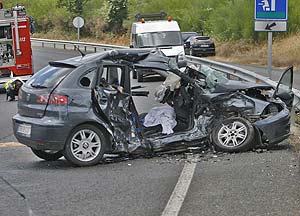 Accidente en la carretera PO-533 de Pontevedra el pasado 7 de agosto: murieron dos jvenes. (Foto: EFE)