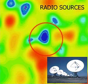 Imagen del agujero descubierto con los radiotelescopios del NRAO (Foto: Rudnick et al., NRAO/AUI/NSF, NASA)