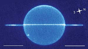 Imagen por infrarojos de Urano y sus anillos (Science)