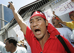 Manifestacin por la subida de precios en Myanmar. (Foto: AP)
