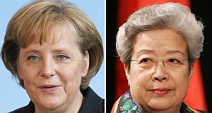 Angela Merkel y Wu Yi. (Foto: AFP)