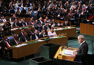El presidente del EEUU, durante su intervención. (Foto: AFP)