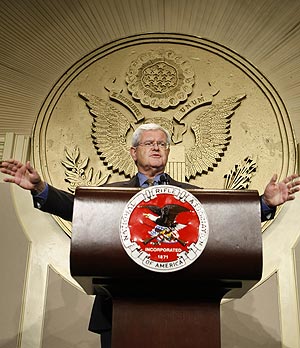 Gingrich, en un discurso ante miembros de la Asociacin Nacional del Rifle. (Foto: AP)