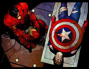Iron Man vela el cuerpo del Capitán América. (Foto: Panini)