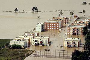 Efectos de las inundaciones en la localidad dominicana de San Francisco. (Foto: AFP)