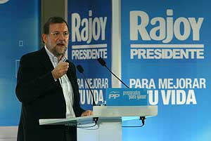 Mariano Rajoy, en Barcelona. (Foto: Antonio Moreno)
