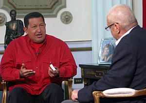 Hugo Chvez, en la entrevista. (Foto: AFP)