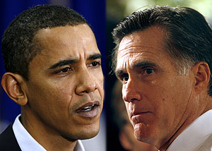 Barack Obama y Mitt Romney, lderes del ltimo sondeo en el estado de Iowa. (Fotos: AP)