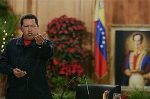 Chavez, durante su reunin con la prensa extranjera. (Foto: AP)