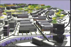 Plano virtual en el que se aprecia el desnivel del desarrollo urbanstico. (IMAGEN: ELMUNDO.ES)