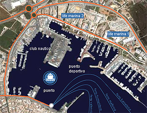 Plano donde estarn situados los dos edificios del lujoso proyecto Marina Life Ibiza.