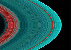Imagen ultravioleta de los anillos de Saturno tomada por la 'Cassini' (Foto: NASA)