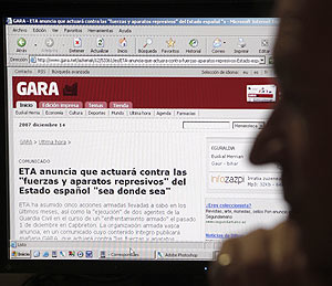Imagen de la pgina web de Gara, donde se public el comunicado. (Foto: EFE)