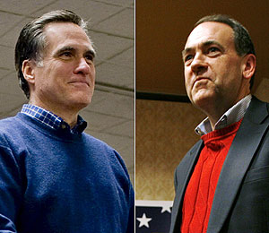 Romney y Huckabee, los republicanos con ms posibilidades en Iowa. (Fotos: EFE/AP)
