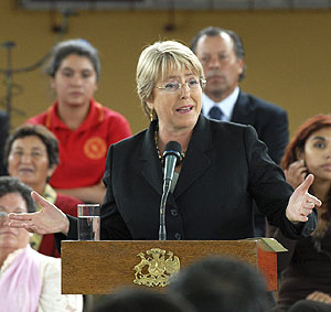 Mercedes Bachelet, durante un discurso, en un imagen de archivo. (Foto: EFE)