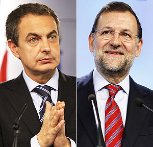 José Luis Rodríguez Zapatero y Mariano Rajoy. (Foto: EFE)