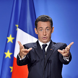 Nicolas Sarkozy durante su intervencin en el Palacio del Eliseo de Pars. (Foto: AFP)