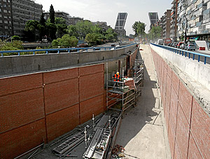 Imagen de las obras del intercambiador de Plaza de Castilla. (EL MUNDO)