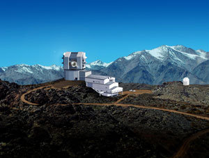 Diseo del telescopio LSST e instalaciones adyacentes (Foto: Michael Mullen Design / LSST)