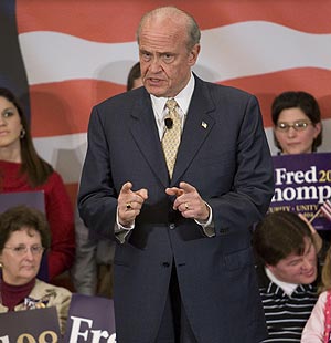 El ex senador Fred Thompson, durante un acto de campaa en Carolina del Sur. (Foto: AP)