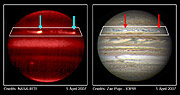 Júpiter visto por los observatorios terrestres. (Foto: Nature)