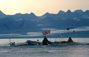 El campamento de los cientficos britnicos que exploran el lago subglacial de la Antrtida. (Foto: British Antarctic Survey)
