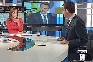 Rodrguez Zapatero con Pepa Bueno, en 'Los desayunos'. (Foto: RTVE)