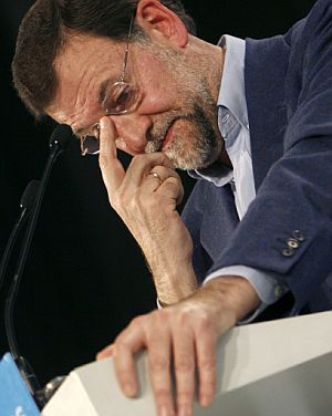 Rajoy, en un mítin en Alcalá de Henares. (Foto: AFP)