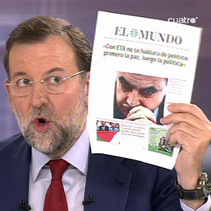 Mariano Rajoy en un momento del debate. (Foto: Cuatro)
