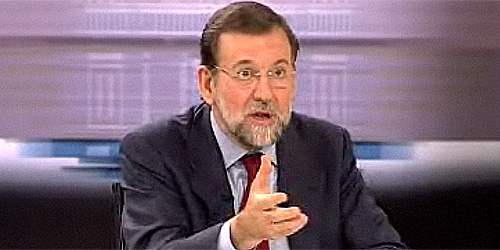 Rajoy, en un momento del debate. (Foto: RTVE)