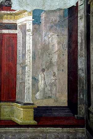Detalle de los frescos de una de las habitaciones de la Casa de Augusto. (Foto: EFE)