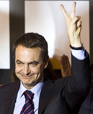 Jos Luis Rodrguez Zapatero, tras conocer su victoria electoral. (Foto: AP)