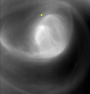 Imagen del 'ojo del huracn' en el polo sur de Venus. (Foto: ESA)